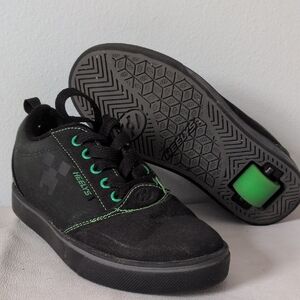 Heelys Kids Black Sneakers with Green Wheel Accents